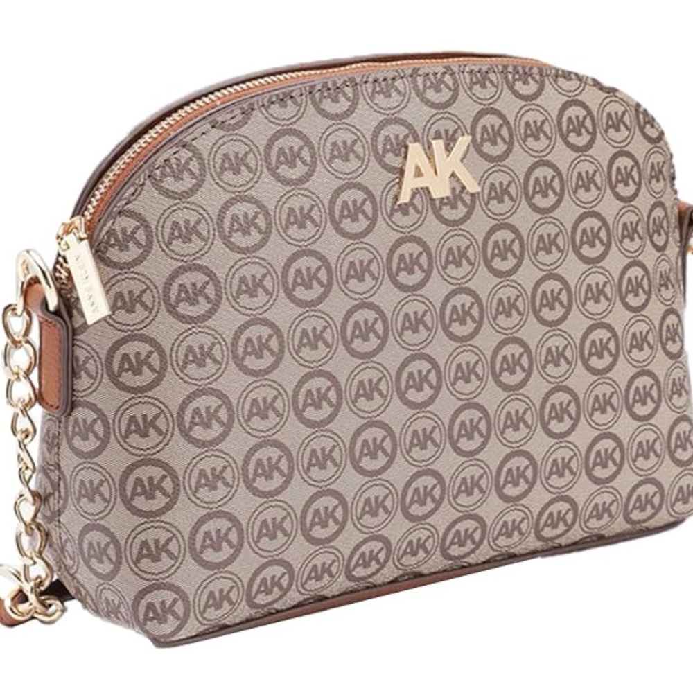 New Anne Klein Crossbody Bag in Brown Monogram
